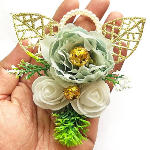 Artificial Big Peony & Two Foam Flower Bunch Pack of 4 for Gift Packaging, Trousseau & Wedding Décor | Craft Shop India