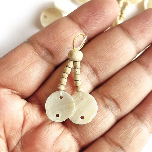 Sea Shell Mother of Pearl Tassel Set Of 10 for Saree Pallu, Designer Blouse, Dupatta | Craft Shop India