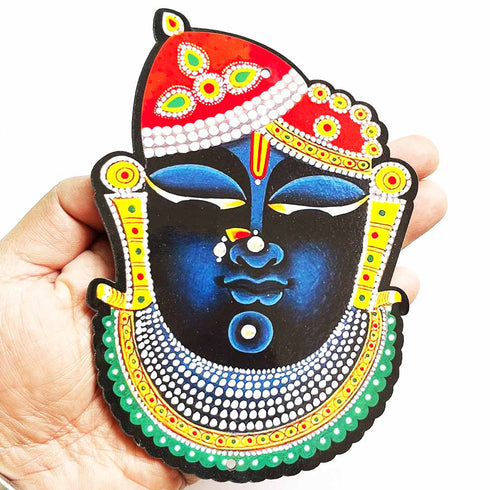 Shreenathji Face MDF Cutout Pack of 10 for Wall Hanging & Festive Decoration | Craft Shop India