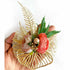 Two Peonies Ginkgo Leaves Flower Bunch Pack of 4 for Gifting & Decor | Craft Shop India