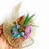 Two Peonies Ginkgo Leaves Flower Bunch Pack of 4 for Gifting & Decor | Craft Shop India
