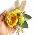 Yellow Cabbage Rose Flower Bunch Pack of 4 for Trousseau, Gift Packaging, Wedding & Festive Decoration | Craft Shop India