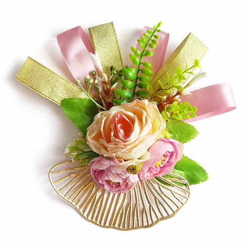 Rose Flower with Ribbon Decorative Bunch Pack of 2 for Trousseau & Wedding Decor | Craft Shop India