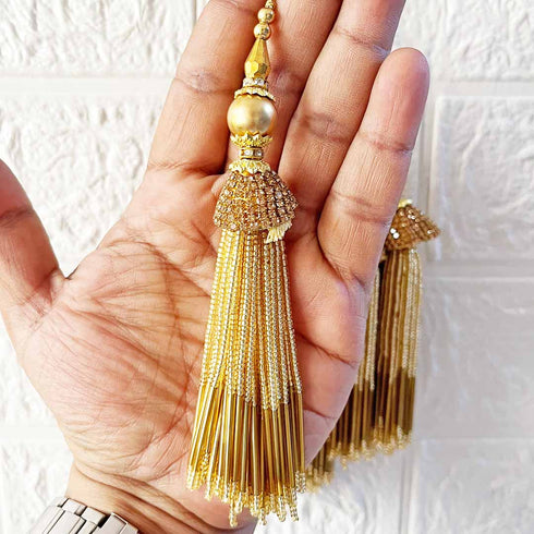 Handmade Ethnic Nalki Latkan Tassel Set of 2 for Saree Pallu, Blouse, Suits, Dupatta, Lehenga Decor | Craft Shop India