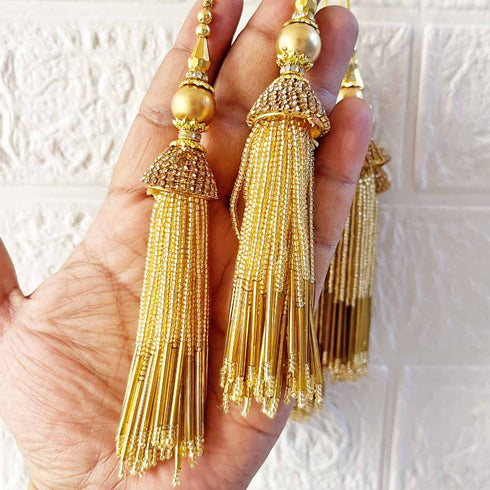 Handmade Ethnic Nalki Latkan Tassel Set of 2 for Saree Pallu, Blouse, Suits, Dupatta, Lehenga Decor | Craft Shop India