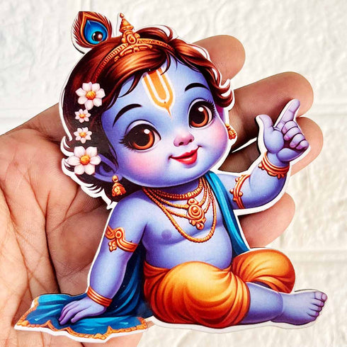 Kanha ji Cutout Pack of 10 (D-4) For Wall Hanging, Janmashtmi Decoration, Temple Decor and Craft Projects | Craft Shop India