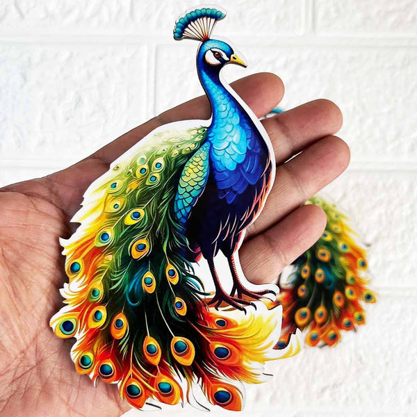 Printed Peacock MDF Cutout Pack of 10 for Wall & Festive Decoration | Craft Shop India