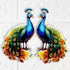 Printed Peacock MDF Cutout Pack of 10 for Wall & Festive Decoration | Craft Shop India