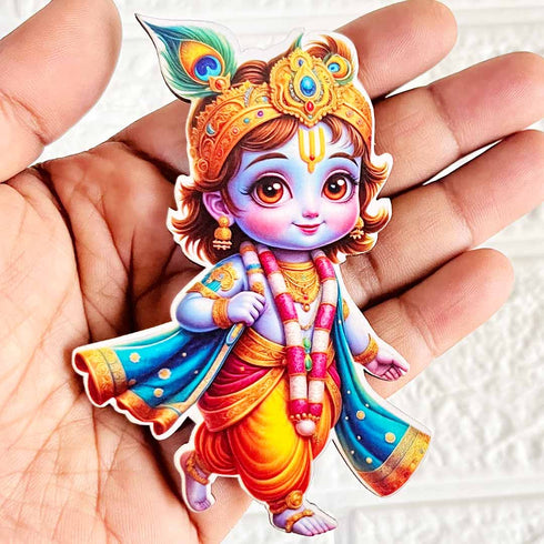 Kanha ji Cutout Pack of 10 (D-3) For Wall Hanging, Janmashtmi Decoration, Temple Decor and Craft Projects | Craft Shop India