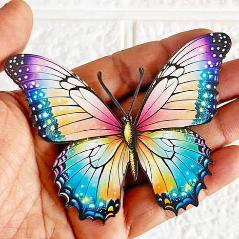 Butterfly MDF Cutout Pack of 10 for Home Decoration, Festive Décor, DIY Projects & Craft work D - 4 | Craft Shop India