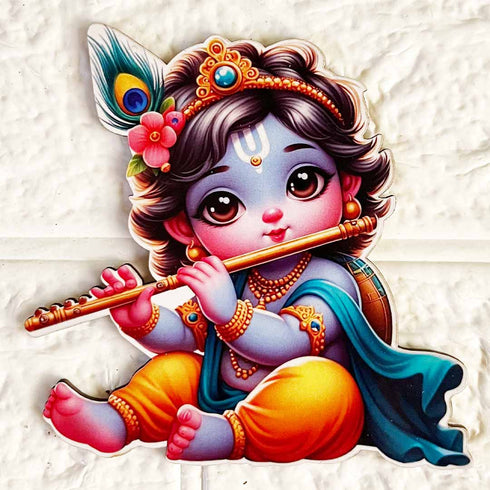 Kanha ji Cutout Pack of 10 (D-2) For Wall Hanging, Janmashtmi Decoration, Temple Decor and Craft Projects | Craft Shop India