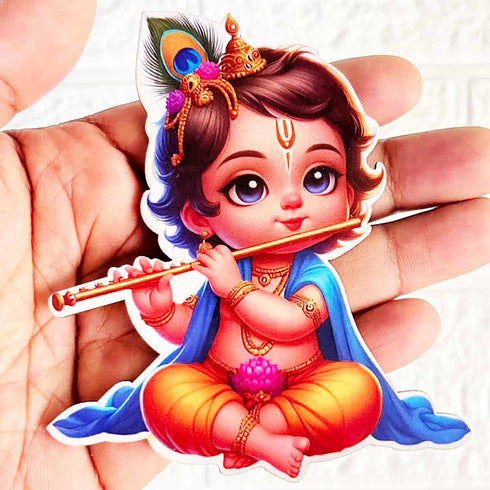 Kanha ji Cutout Pack of 10 (D-1) For Wall Hanging, Janmashtmi Decoration, Temple Decor and Craft Projects | Craft Shop India