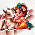 Kanha ji With Cow Cutout Pack of 10 For Wall Hanging, Janmashtmi Decoration, Temple Decor and Craft Projects | Craft Shop India