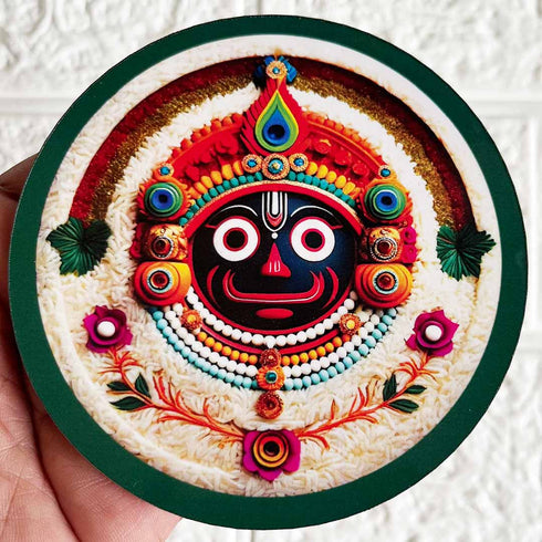 Lord Jagannath Face MDF Cutout D2 Pack of 10 for Wall Hanging & Festive Decoration | Craft Shop India