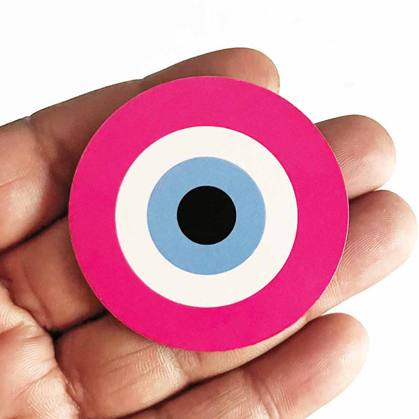 Pink Evil Eye MDF Cutout Pack of 10 for Wall Hanging, Craft & Decoration | Craft Shop India