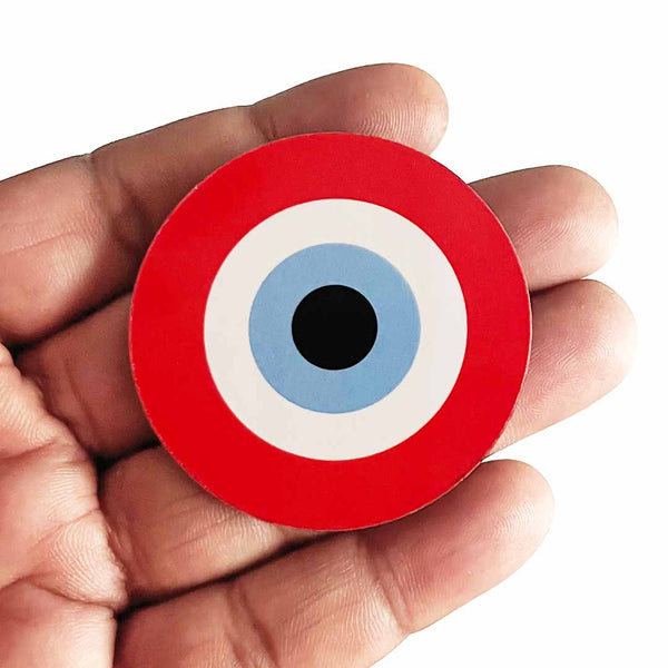 Red Evil Eye MDF Cutout Pack of 10 for Wall Hanging, Craft & Decoration | Craft Shop India