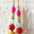 Ethnic Jhumki Style Multicolor Glass Beads Latkan Pair for Blouse, Lehenga & Craft Décor – Design 8 | Craft Shop India
