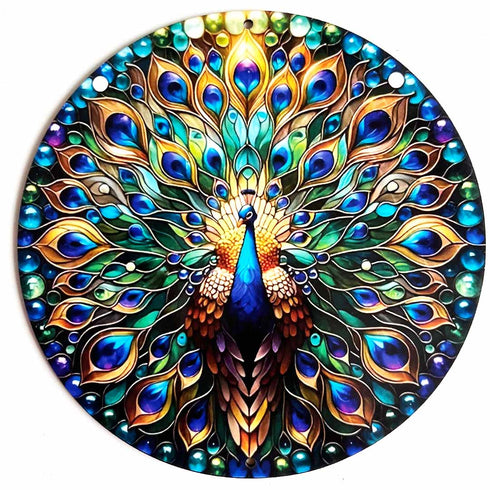 Multicolor Peacock Round Decorative Cutout Set of 10 for Diwali & Festive Decoration | Craft Shop India
