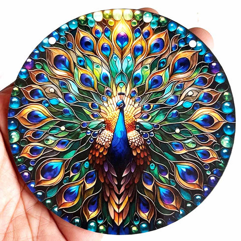 Multicolor Peacock Round Decorative Cutout Set of 10 for Diwali & Festive Decoration | Craft Shop India