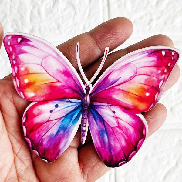 Butterfly MDF Cutout Pack of 10 for Home Decoration, Festive Décor, DIY Projects & Craft work D - 2 | Craft Shop India