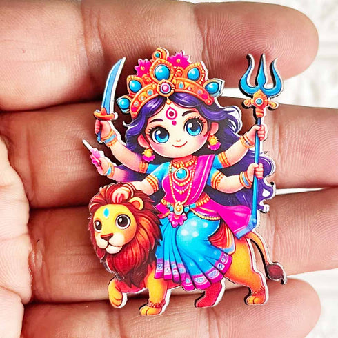 Durga Ji MDF Cutout Set of 10 for Wall Hanging, Temple Decoration & Festive Décor | Craft Shop India