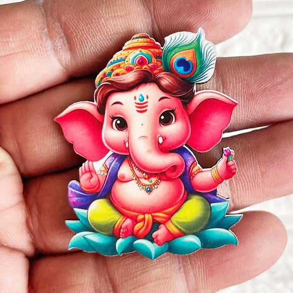 Lord Ganesha Cutout Pack of 10 for Wall Hanging, Diwali & Temple Decoration D-1 | Craft Shop India