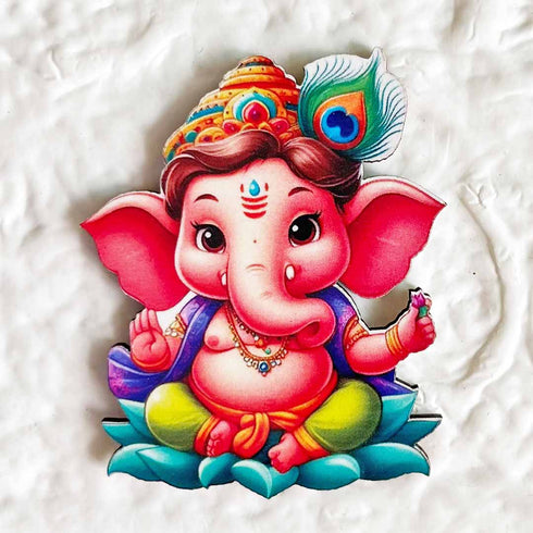 Lord Ganesha Cutout Pack of 10 for Wall Hanging, Diwali & Temple Decoration D-1 | Craft Shop India