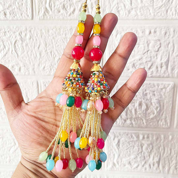 Ethnic Style Multicolor Latkan Pair for Blouse, Lehenga & Craft Décor – Design 4 | Craft Shop India