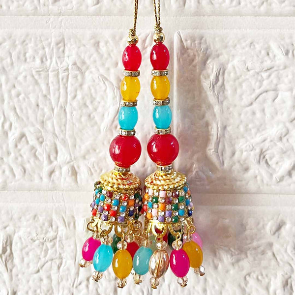 Ethnic Style Multicolor Latkan Pair for Blouse, Lehenga & Craft Décor – Design 3 | Craft Shop India