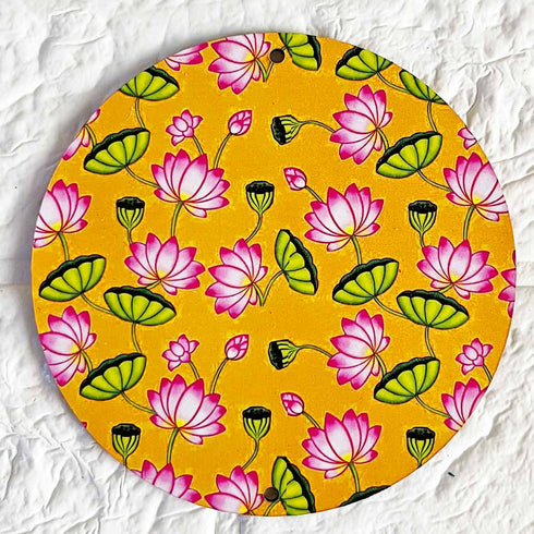 Pichwai Lotus Design Round Cutout Pack of 10 for Festive Decor & DIY Projects | Craft Shop India