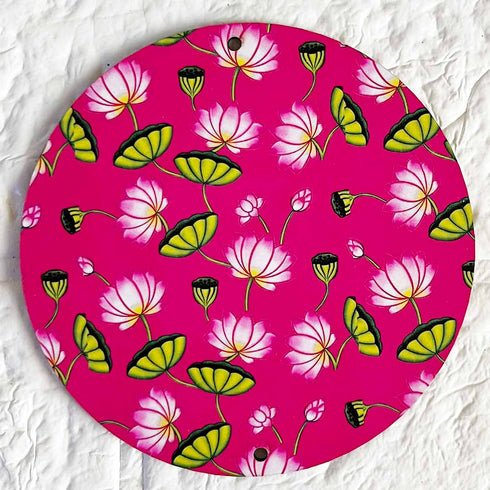 Pichwai Lotus Design Round Cutout Pack of 10 for Festive Decor & DIY Projects | Craft Shop India