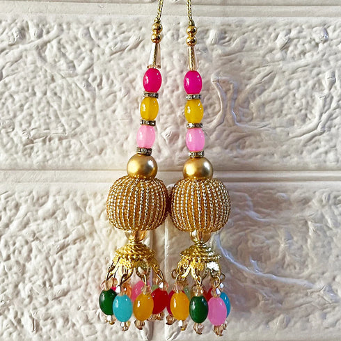 Ethnic Style Multicolor Latkan Pair for Blouse, Lehenga & Craft Décor – Design 2 | Craft Shop India