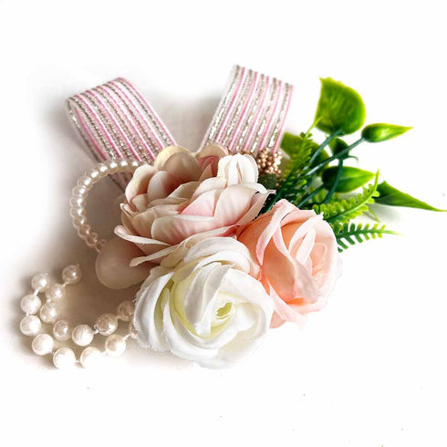 Rose Flower with Ribbon Decorative Bunch Pack of 4 for Trousseau, Gift Packing & DIY Decor| Craft Shop India