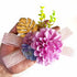 Carnation Flower with Golden Leaf Decorative Bunch Pack of 4 for Trousseau & Gift Packing | Craft Shop India