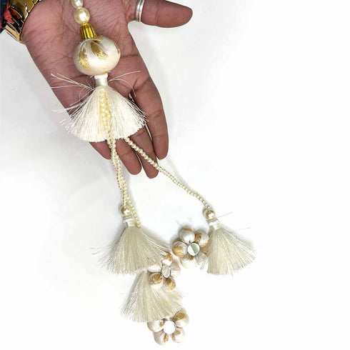 Cream Color Long Size Latkan Set Of 2