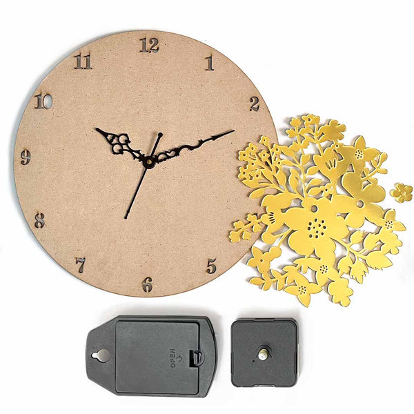 Clock Set Design | Clock Machine | Mdf Clock Set | Home Decoration Item | Adikala | Craft | Art | Flower Design Hanging Clock