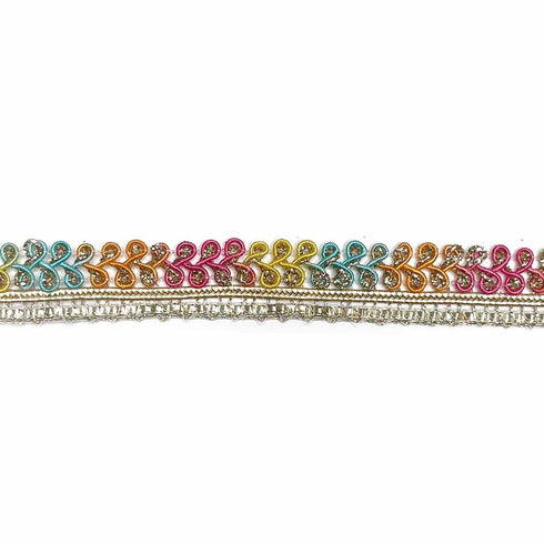 Pasteel Shades Half Inches Multicolored Dori Lace (9 Meter)