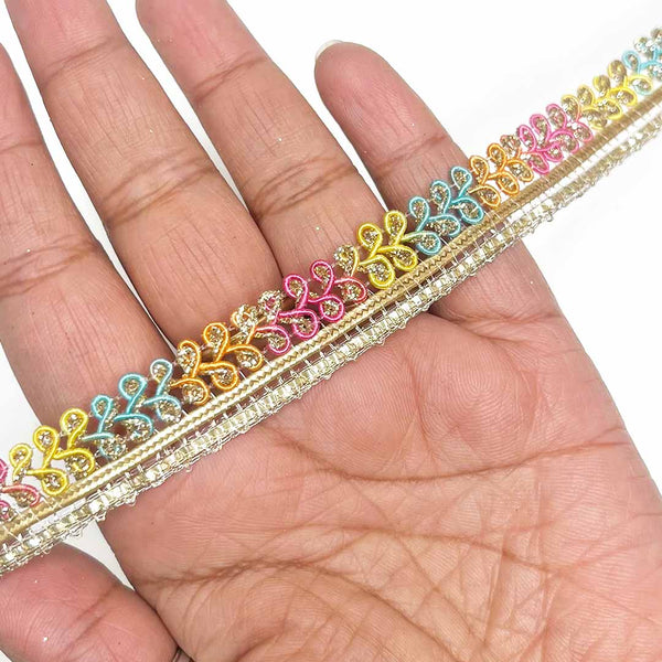 Pasteel Shades Half Inches Multicolored Dori Lace (9 Meter)