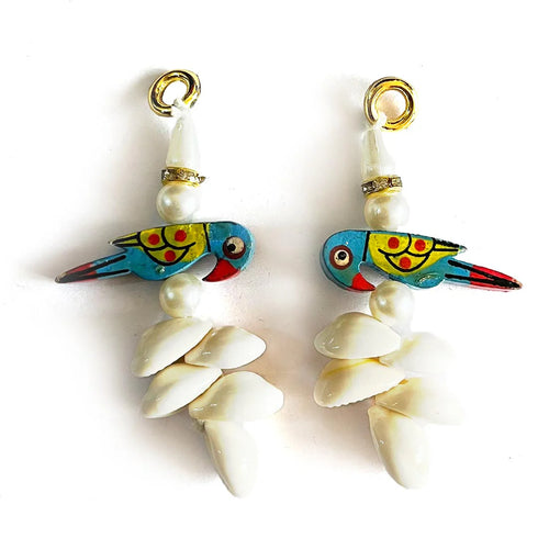 Kaudi & Blue Parrot Tassels Latkan Set Of 10 For Saree Pallu, Dupatta, Blouse, Dress DIY, Art & Craft | Craft Shop India