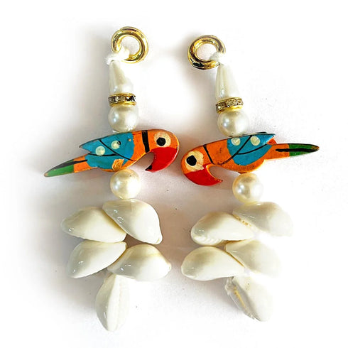 Kaudi & Orange Parrot Tassels Latkan Set Of 10 For Saree Pallu, Dupatta, Blouse, Dress DIY, Art & Craft | Craft Shop India