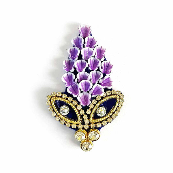 Purple Color Mukut Design Booti Pack Of 10 For God Cloths Decorations & DIY Craft