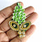 Green Color Mukut Design Booti Pack Of 10 For God Cloths Decorations & DIY Craft