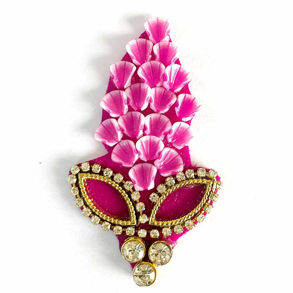 Rani Pink Color Mukut Design Booti Pack Of 10 For God Cloths Decorations & DIY Craft