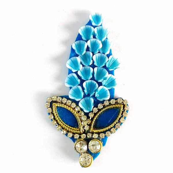 Blue Color Mukut Design Booti Pack Of 10 For God Cloths Decorations & DIY Craft