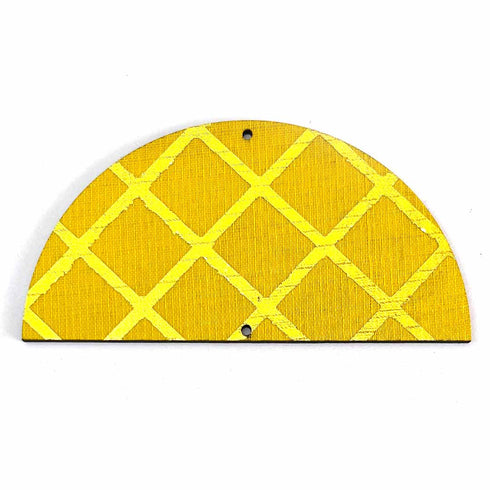 Golden foil printed Yellow color round fabric Semi Circle plate for festival home decoration DIY craft