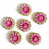 Big Size Rani Pink Flower Round Rhinestones Booti Pack Of 10 For God Cloths Decorations & DIY Craft