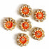 Big Size Orange Flower Round Rhinestones Booti Pack Of 10 For God Cloths Decorations & DIY Craft