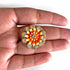 Big Size Orange Flower Round Rhinestones Booti Pack Of 10 For God Cloths Decorations & DIY Craft