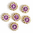 Big Size Purple Flower Round Rhinestones Booti Pack Of 10 For God Cloths Decorations & DIY Craft