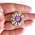 Big Size Purple Flower Round Rhinestones Booti Pack Of 10 For God Cloths Decorations & DIY Craft